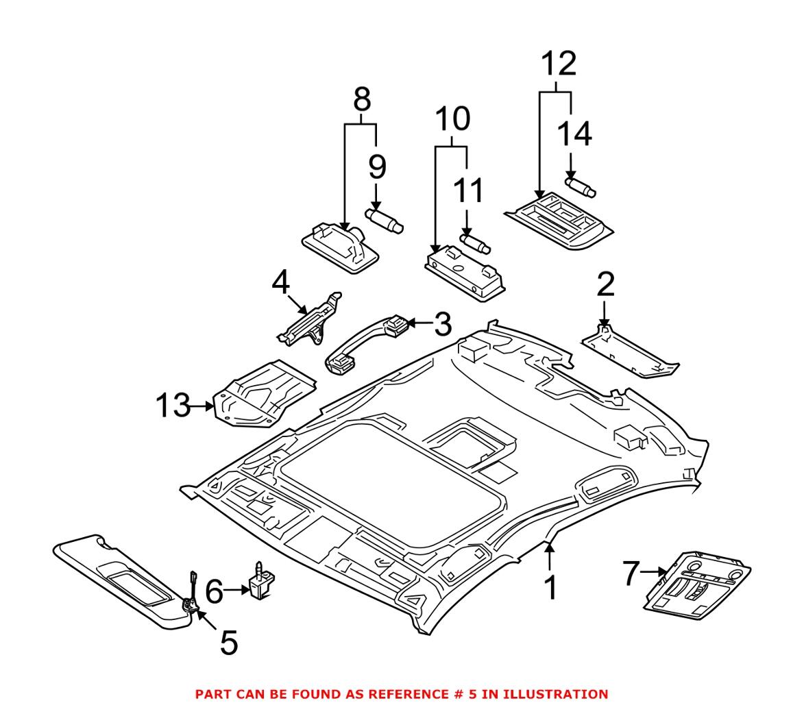 BMW Sun Visor - Driver Side (Cloth) (Beige) 51166981699